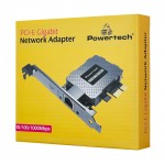 POWERTECH κάρτα επέκτασης δικτύου PCIe σε RJ45 PT-1453, 1000Mbps Κάρτες Δικτύου - USB Dongles