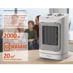 BRUNO κεραμικό αερόθερμο BRN-0255, 2000W, με θερμοστάτη/ανεμιστήρα/αυτόματη περιστροφή, λευκό Θερμαντικά