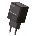 POWERTECH φορτιστής τοίχου PT-1499 με οθόνη, USB/USB-C, 35W, GaN, μαύρος Φορτιστές Κινητών