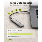 GOOBAY USB hub 76563, 4x θυρών, USB 3.2, 5Gbps, USB-C σύνδεση, γκρι USB Hubs - Card Readers