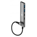 GOOBAY USB hub 76563, 4x θυρών, USB 3.2, 5Gbps, USB-C σύνδεση, γκρι USB Hubs - Card Readers