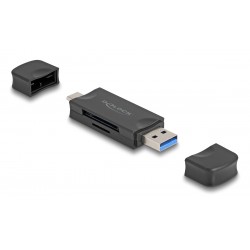 DELOCK card reader 91020 για SD & micro SD, USB/USB-C σύνδεση, 5Gbps, μαύρο USB Hubs - Card Readers