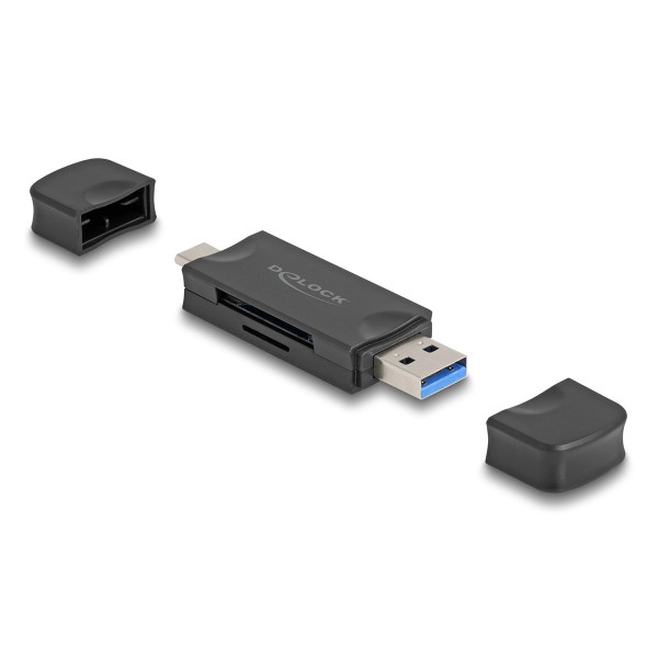 DELOCK card reader 91020 για SD & micro SD, USB/USB-C σύνδεση, 5Gbps, μαύρο USB Hubs - Card Readers