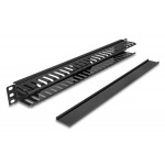 DELOCK cable management 81555 για rack 19"/1U, πλαστικό/μεταλλικό, μαύρο Καμπίνες - Rack