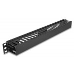 DELOCK cable management 81555 για rack 19"/1U, πλαστικό/μεταλλικό, μαύρο Καμπίνες - Rack