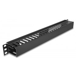 DELOCK cable management 81555 για rack 19"/1U, πλαστικό/μεταλλικό, μαύρο Καμπίνες - Rack