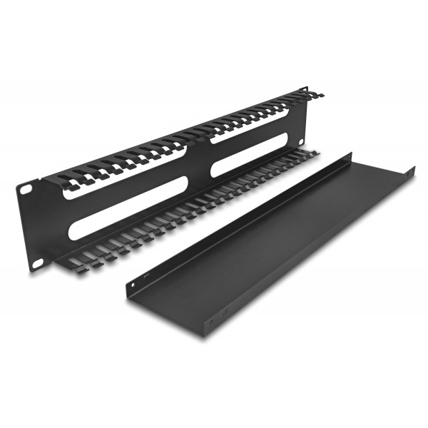 DELOCK cable management 81559 για rack 19"/2U, μεταλλικό, μαύρο Καμπίνες - Rack
