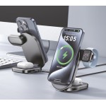 POWERTECH ασύρματος φορτιστής PT-1491, 3 σε 1, Qi2, 15W, μαύρος Φορτιστές Κινητών