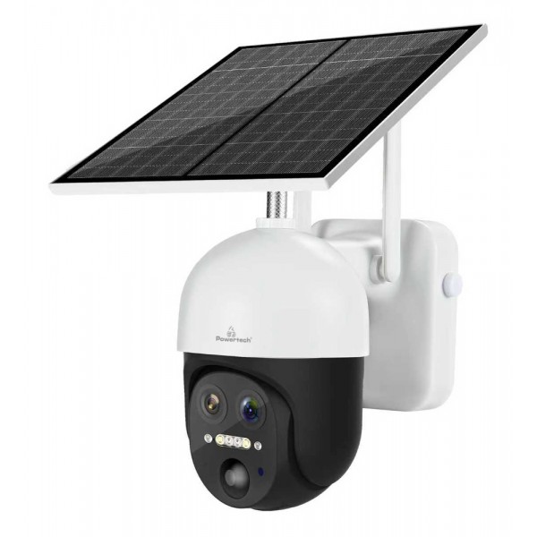 POWERTECH smart ηλιακή κάμερα PT-1497, dual lens, 3MP, 4G, PTZ, SD, IP65 Smart Κάμερες POWERTECH smart ηλιακή κάμερα PT-1497, dual lens, 3MP, 4G, PTZ, SD, IP65 Smart Κάμερες