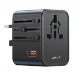 USAMS φορτιστής/αντάπτορας πρίζας CC309, USB & 2x USB-C, universal, 25W, μαύρος Φορτιστές Κινητών