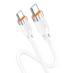 KAKUSIGA καλώδιο USB-C σε USB-C KSC-995, σιλικόνης, 100W, 480Mbps, 1m, λευκό USB-C (Type-C)