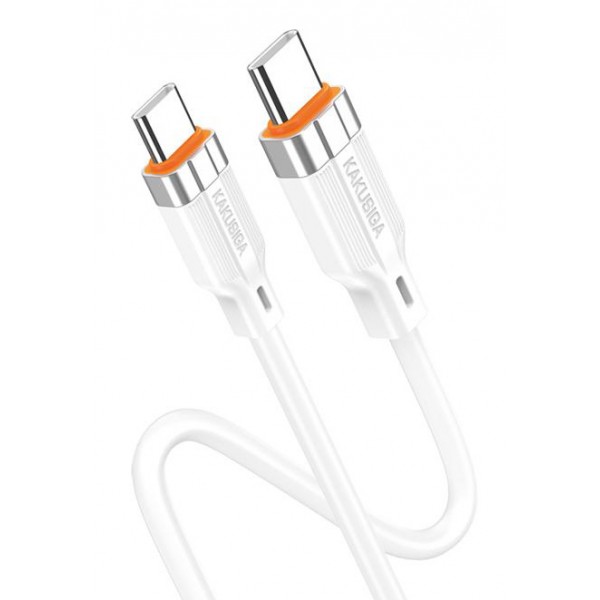 KAKUSIGA καλώδιο USB-C σε USB-C KSC-995, σιλικόνης, 100W, 480Mbps, 1m, λευκό USB-C (Type-C)