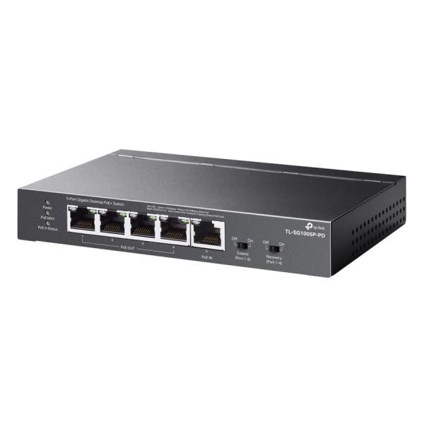 TP-LINK desktop switch TL-SG1005P-PD, 5x Gigabit θύρες, PoE+, UN/1.0 Switches