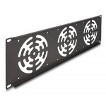 DELOCK κάλυμμα για 3x 120mm ανεμιστήρες 66747 για rack 19"/3U, μεταλλικό, μαύρο Καμπίνες - Rack