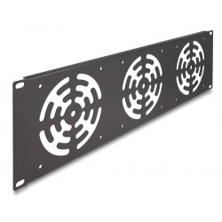 DELOCK κάλυμμα για 3x 120mm ανεμιστήρες 66747 για rack 19"/3U, μεταλλικό, μαύρο Καμπίνες - Rack