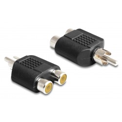 POWERTECH αντάπτορας RCA αρσενικό σε 2x RCA θηλυκό CAB-R020, μαύρος Ήχος