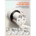 LDNIO φορτιστής τοίχου Q2319 με καλώδιο Lightning, EU/UK/US/AU βύσμα, USB/USB-C, 30W, γκρι Φορτιστές Κινητών