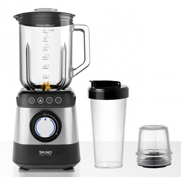 BRUNO μπλέντερ 3 σε 1 προηγμένων λειτουργιών BRN-0254, 1500W, 1.8L γυάλινη κανάτα, 6 λεπίδες, inox-μαύρο Συσκευές Κοπής, Μίξης, Ανάδευσης