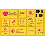 INTIME smartwatch G6 με 2x λουράκια, heart rate, 1.43" AMOLED, GPS, 5ATM/IP69, titanium black Smartwatches