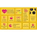 INTIME smartwatch A10 Pro με 2x λουράκια, heart rate, 2.04" AMOLED, IP65, μαύρο Smartwatches