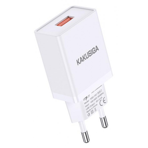 KAKUSIGA φορτιστής τοίχου KSC-930, USB, 2.4A, λευκός Φορτιστές Κινητών