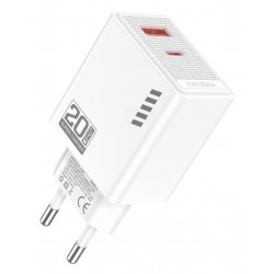 KAKUSIGA φορτιστής τοίχου KSC-1239, USB & USB-C, 20W, λευκός Φορτιστές Κινητών