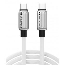 CABLETIME καλώδιο USB-C CT-CM240-ZSW1, 240W, 480Mbps, 1m, λευκό USB-C (Type-C)