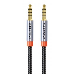 CABLETIME καλώδιο ήχου 3.5mm CT-AM35M, gold plated, 0.5m, μαύρο Ήχος