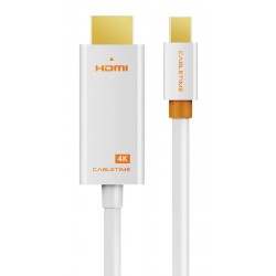 CABLETIME καλώδιο mini DisplayPort σε HDMI CT-AV588-03G4K, 4K/30Hz, 1m, λευκό Εικόνα