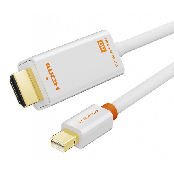 CABLETIME καλώδιο mini DisplayPort σε HDMI CT-AV588-03G, 1080p/60Hz, 1m, λευκό Εικόνα
