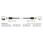 DELOCK καλώδιο DisplayPort 85660, certified, 8K/60Hz, 32.4 Gbps, 2m, μαύρο Εικόνα