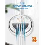 LDNIO σταθμός φόρτισης AW003, USB-C/3x USB/wireless, 32W, PD/QC, λευκός Φορτιστές Κινητών