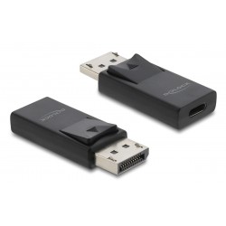 DELOCK αντάπτορας DisplayPort σε USB-C 61078, 8K/60Hz, μαύρος USB-C (Type-C)