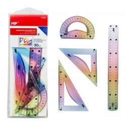 MP σετ πλαστικοί χάρακες PA159, εύκαμπτοι, διάφανοι/πολύχρωμοι, 4τμχ Γραφική Ύλη