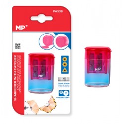 MP ξύστρα μολυβιών με κάδο PA538, 4.2x6cm, ροζ/μπλε Γραφική Ύλη