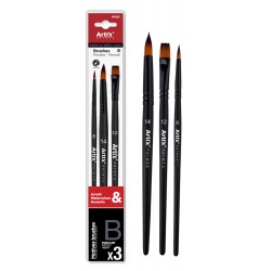 ARTIX PAINTS σετ πινέλων ζωγραφικής PP281, μαύρο, 3τμχ Γραφική Ύλη