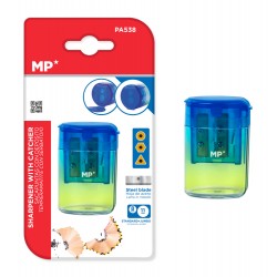 MP ξύστρα μολυβιών με κάδο PA538, 4.2x6cm, μπλε/πράσινη Γραφική Ύλη