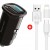 POWERTECH φορτιστής αυτοκινήτου με καλώδιο MFi USB σε micro USB/Lightning BNDL-0206, USB & USB-C, 30W, μαύρο/λευκό