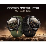 ULEFONE smartwatch Armor Watch Pro, 2x λουράκια, heart rate, 1.50" AMOLED, GPS, 5 ΑΤΜ/IP68/IP69K/MIL-STD-810H, μαύρο Smartwatches