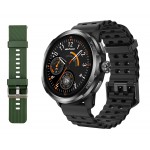 ULEFONE smartwatch Armor Watch Pro, 2x λουράκια, heart rate, 1.50" AMOLED, GPS, 5 ΑΤΜ/IP68/IP69K/MIL-STD-810H, μαύρο Smartwatches