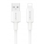 USAMS καλώδιο Lightning σε USB SJ762, 2.4A 12W, 480Mbps, 1m, λευκό USB-C (Type-C)