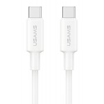 USAMS καλώδιο USB-C SJ763, 60W, 480Mbps, 1m, λευκό USB-C (Type-C)