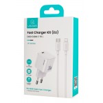 USAMS φορτιστής τοίχου CC262 με καλώδιο Lightning, 30W, GaN, λευκός Φορτιστές Κινητών