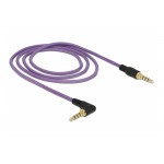 DELOCK καλώδιο Jack stereo σε Jack stereo 4pin 3.5mm, 90°, μωβ, 1m Ήχος