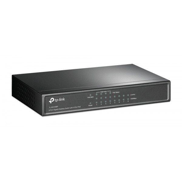 TP-LINK 8-Port Gigabit Desktop Switch TL-SG1008P, 4-Port PoE, Ver. 4.0 Switches