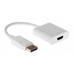 POWERTECH αντάπτορας DisplayPort σε HDMI CAB-DP004, 0.20m, λευκός Εικόνα