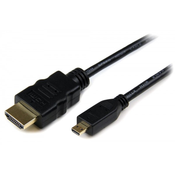 POWERTECH καλώδιο HDMI σε HDMI Micro CAB-H007, με Ethernet, 1.5m, μαύρο Εικόνα