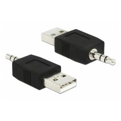 DELOCK Αντάπτορας USB 2.0 σε Stereo Jack 3.5mm 66069, μαύρο Ήχος