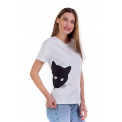 Κοντομάνικη βαμβακερή μπλούζα με σχέδιο - 2055183 T-shirt