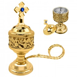 ΘΥΜΙΑΤΟ ΛΙΒΑΝΙΣΤΗΡΙ ΕΚΚΛΗΣΙΑΣΤΙΚΟ ΜΕΤΑΛΛΙΚΟ ΧΡΥΣΟ 14xΦ5,5cm Homie 322030 Είδη Θυμιάματος - Αφιέρωσης